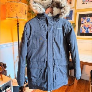 Eddie Bauer Superior Down Parka with Fur Trim Hood in Black